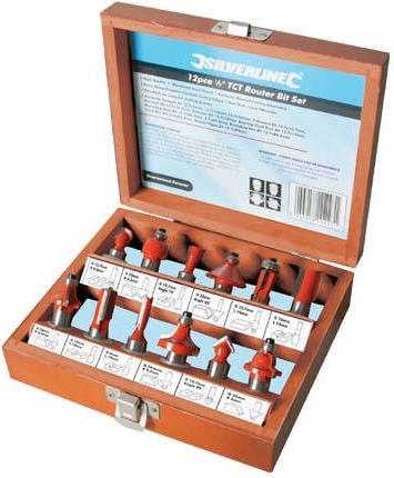 Silverline - 12PCE 1/2INCH TCT ROUTER BIT SET - 763555