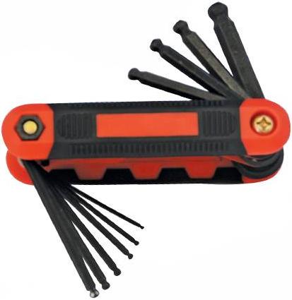 Silverline - 10PCE FOLDING METRIC BALL END HEX KEY SET - 783179