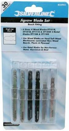 Silverline - 30PCE BAYONET FITTING JIGSAW BLADE SET - 822941