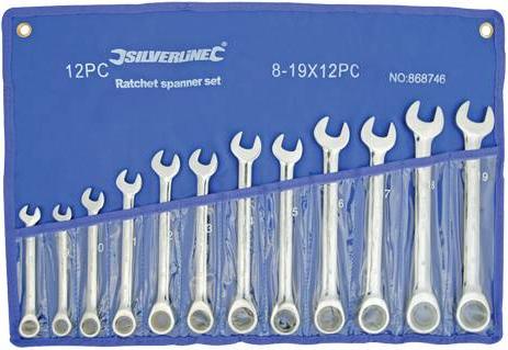 Silverline - 12PCE METRIC RATCHET SPANNER SET - 868746