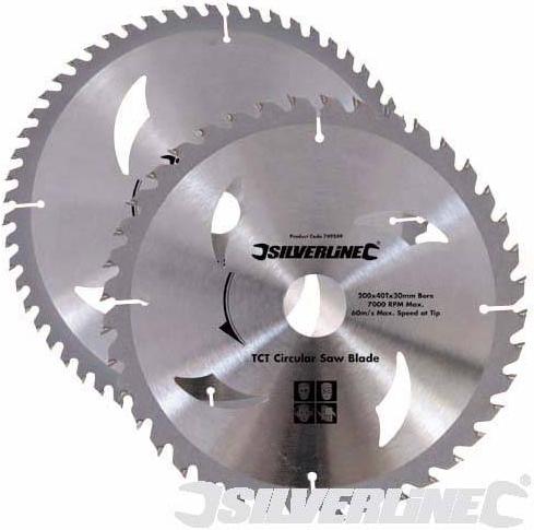 Silverline - 2PK TCT CIRCULAR SAW BLADES (250X30MM 40&60T) - 991704