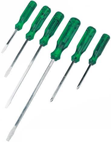 Silverline - 6PCE SLOTTED & PHILLIPS HAMMER THROUGH SCREWDRIVERS (HAMMER-THRU) - SD32