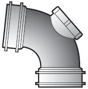 110mm Solvent Soil 92.5deg Access Bend Double Socket - SS569-OG