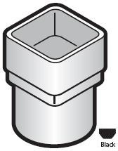 Square to Round Black Rainwater Adaptor - RDS2-BK