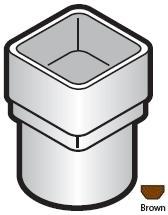 Square to Round Brown Rainwater Adaptor - RDS2-BR