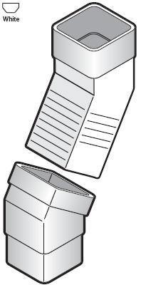 Square White Rainwater Adjustable Offset Bend - RBS5-WH