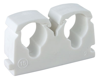15mm Double Hinged Pipe Clips (100Pk) - TD-15
