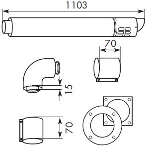 Vaillant 125mm Standard Horizontal Flue Kit - 303209