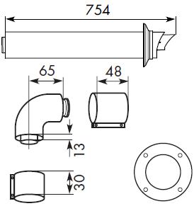 Vaillant 100mm Standard Horizontal Flue Kit - 303933