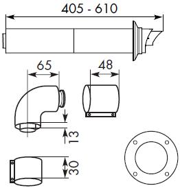 Vaillant 100mm Telescopic Horizontal Flue Kit - 303936 - DISCONTINUED