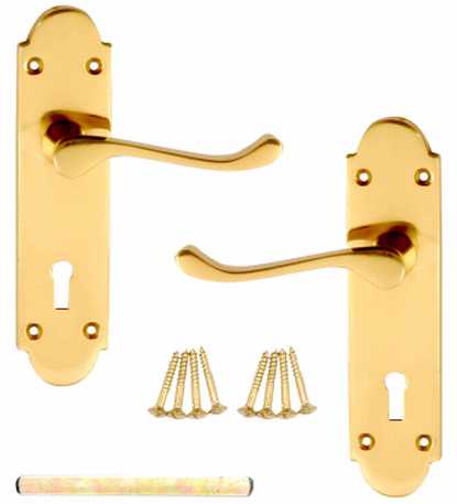 Lifestyle Victorian Scroll Lever Lock Polished Brass - NO LONGER AVAILABLE DISCONTINUED