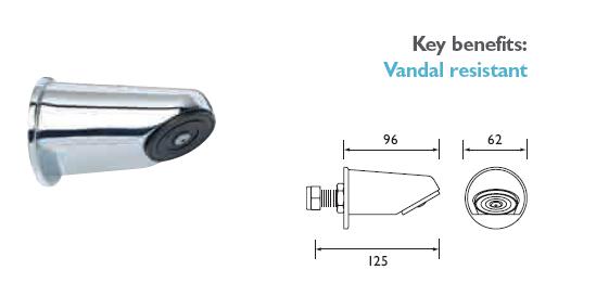 SIRRUS - Adjustable Ligature Resistant Shower Head (rear supply) - VR2000AL