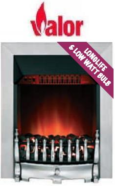 Valor Blenheim Long Lite LED Electric Fire - Chrome - 143250CP