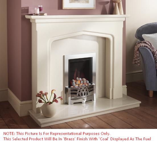 Crystal Fires - Diamond Brass/Coal Gas Fire - 116700