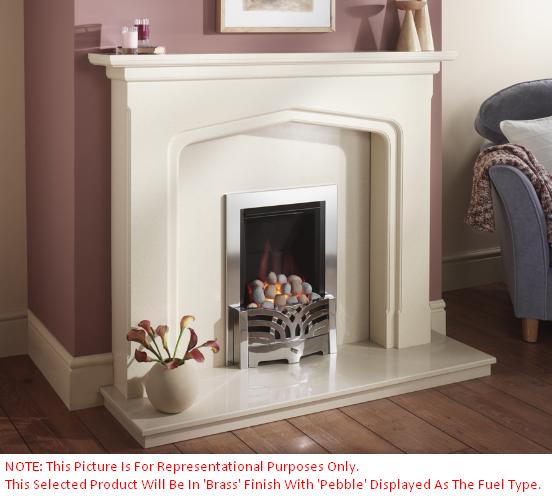 Crystal Fires - Diamond Brass/Pebble Gas Fire - 116701