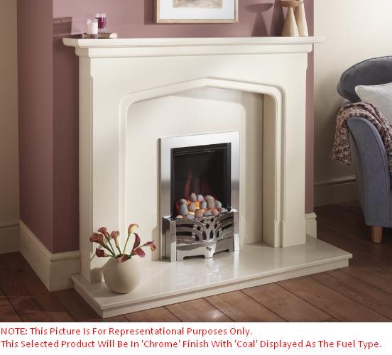 Crystal Fires - Diamond Chrome/Coal Gas Fire - 116702