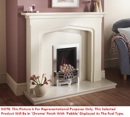 Crystal Fires - Diamond Chrome/Pebble Gas Fire - 116703