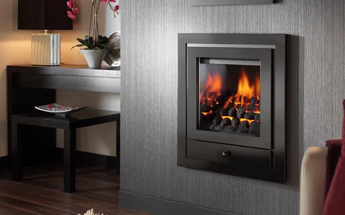 Crystal Fires - Gem Royale 4 Sided Gas Fire Black - 116772BK