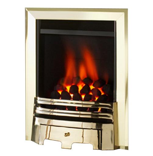 Crystal Fires - Montana HE Inset Gas Fire and Grace Fret Brass - 116782BR
