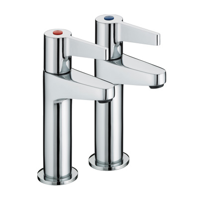 Bristan Design Utility High Neck Pillar Taps - DUL HNK C - DULHNKC