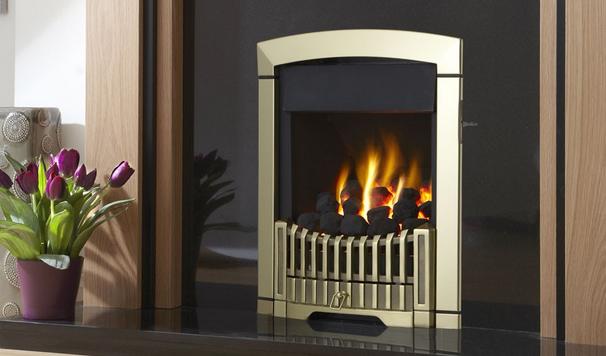 Flavel Caress Plus Contemporary Gas Fire Slide Brass - FKPC45SN