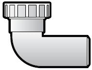 White UniCom 40mm Compression 90deg Conversion Bend - WC27