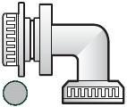 Grey Overflow Bent Tank Connector - A05 - DISCONTINUED 