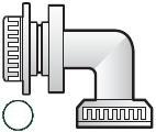 White Overflow Bent Tank Connector - OS15