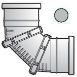 Grey 110mm Ring Soil Pipe 0-90deg Double Socket Adj Bend - SP560-GR