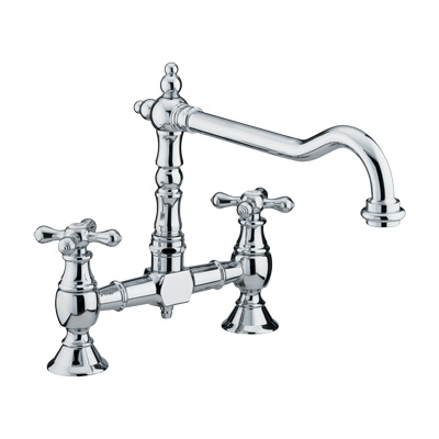 Bristan Colonial Bridge Sink Mixer Chrome Plated - K BRSNK C - KBRSNKC