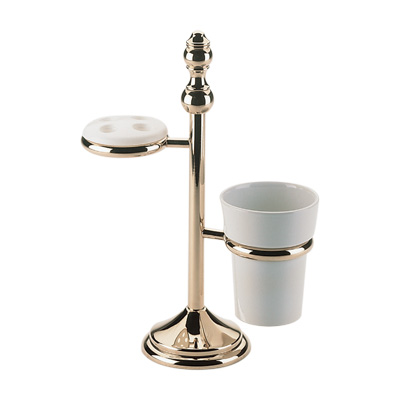 Bristan 1901 Free Standing Toothbrush & Tumbler Holder Gold Plated - N FSTUMB G - NFSTUMBG - DISCONTINUED