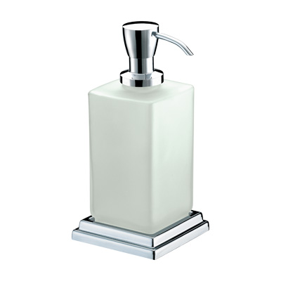 Bristan Qube Free Standing Frosted Glass Soap Dispenser Chrome - QU FSSOAP C - QUFSSOAPC - DISCONTINUED 