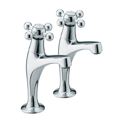 Bristan Regency High Neck Pillar Taps Chrome Plated - RG HNK C - RGHNKC - SOLD-OUT!! 