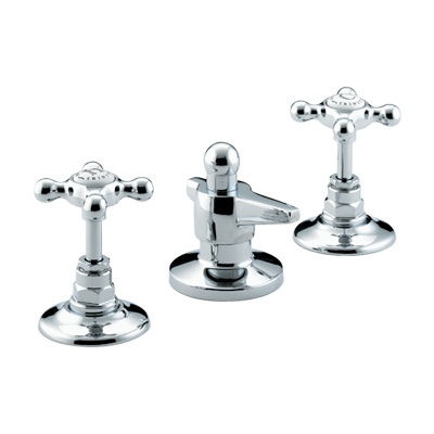 Bristan Trinity Three Hole Bidet Mixer with Pop-Up Waste - TY 3HBID C - TY3HBIDC - DISCONTINUED