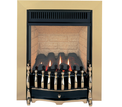 Burley Environ Flueless Gas Fire Brass with Remote - 116609BS