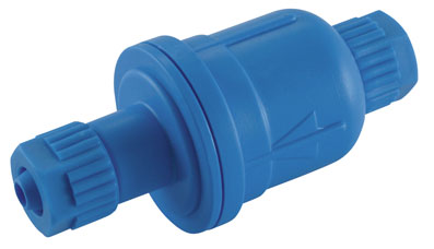 TEFEN Blue 8 x 6mm - 5/16" OD - 71.7mm Length Pre-Filter with Check Valve and Anti-scale - 220467T9008 