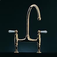 Ionian Two Hole Sink Mixer D/M Lever Handles Gold C12179