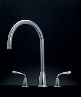 Titan 3 and 4 Hole Sink Mixer With C Spout Nickel C12368