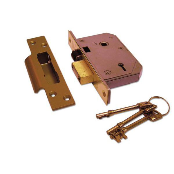 ASEC BS 5 Lever Sashlock 64mm Polished Brass KD Boxed AS11323 ASE