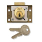 UNION 4138 Cylinder Springbolt Cupboard / Till Lock - 50mm Polished Lacquered Brass KD Bagged - 4138 