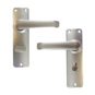 UNION 680 Martin Plate Mounted Lever Furniture - Anodised Silver Bathroom Left Hand - 3985 
