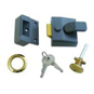 ASEC AS14 & AS18 Non-Deadlocking Nightlatch - 40mm Dull Metal Grey Case - Polished Brass Cylinde - AS14 