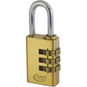 ASEC Brass Open Shackle Combination Padlock - 30mm 3 Wheel Visi - AS30COMB 