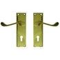 ASEC Victorian Scroll Plate Mounted Lever Furniture - Polished Brass Lever Lock Visi - AS3500 
