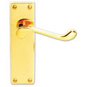 ASEC Victorian Scroll Plate Mounted Lever Furniture - Polished Brass Lever Latch Visi - AS3501 