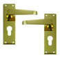 ASEC Victorian Plate Mounted Lever Lock Furniture - Polished Brass Euro Lever Lock Visi - AS3541 