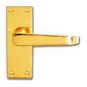 ASEC Victorian Plate Mounted Lever Lock Furniture - Polished Brass Lever Latch Visi - AS3544 