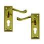 ASEC Georgian Plate Mounted Lever Lock Furniture - Polished Brass Euro - AS3767 