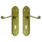 ASEC Georgian Shaped Plate Mounted Lever Furniture - Polished Brass Lever Lock - AS3773 