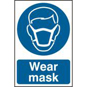 ASEC "Wear Mask" 200mm X 300mm PVC Self Adhesive Sign - 1 Per Sheet - AS4637 